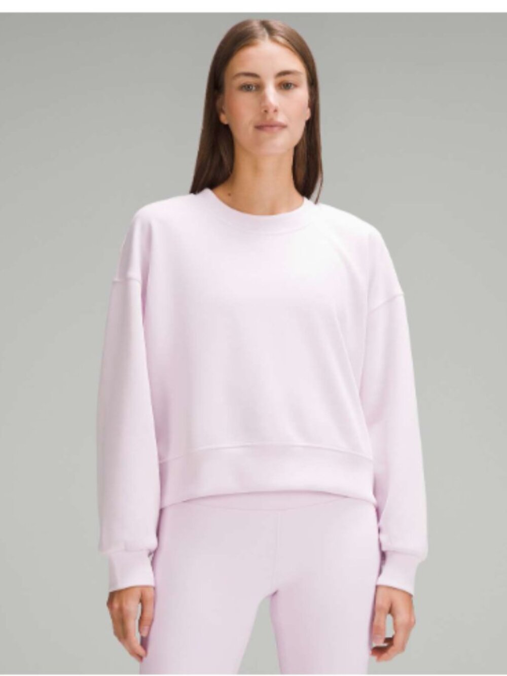 Lululemon Softstreme Perfectly Oversized Cropped Crew – Meadowsweet Pink Size 4